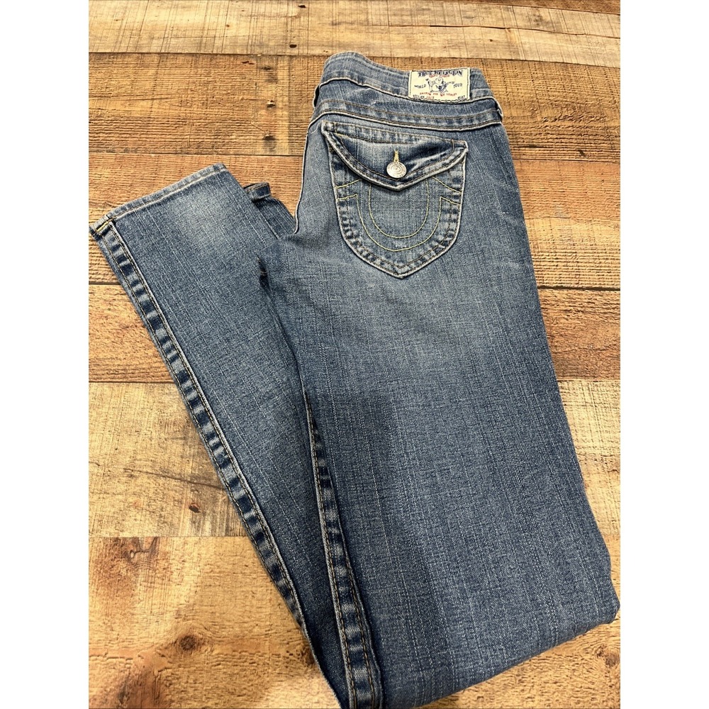 True Religion Julie Jeans Womens 29 Low Rise Straight Stretch Denim USA(2718)